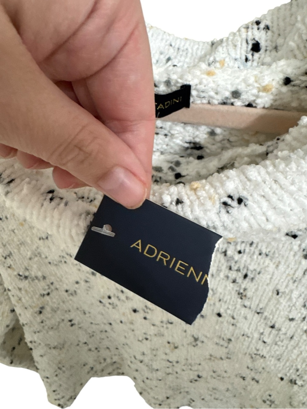 Adrienne Vittadini Speckled Cowl Neck Knit Sweater Size Large NWT - Picture 5 of 8